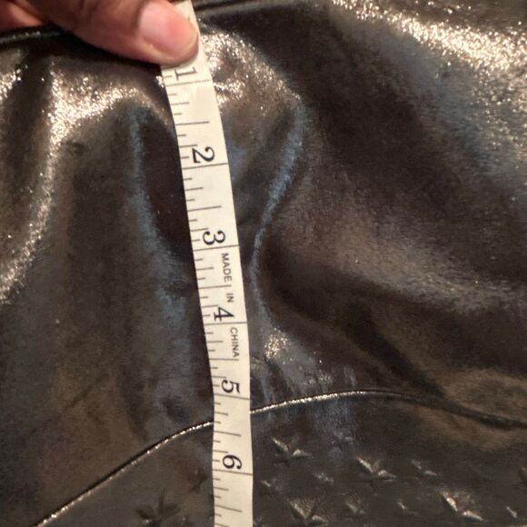 Jimmy Choo Star Embossed Hobo Shoulder Bag Gunmetal Leather Celestial Zodiac - Picture 13 of 13